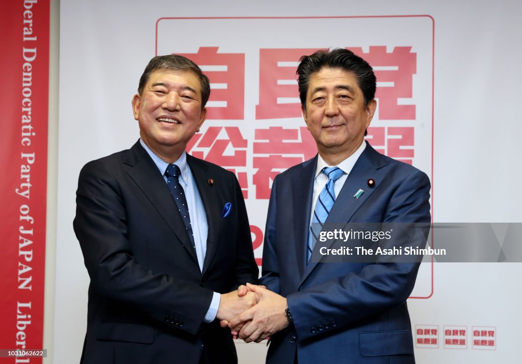 Abe, Ishiba Start Campaigning 10 Days Before LDP Presidential Poll