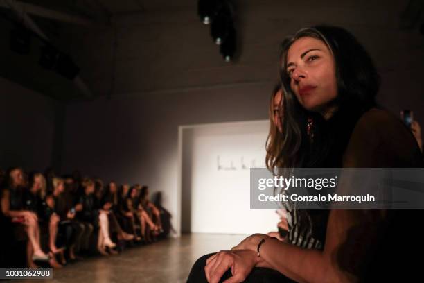 Stacey London and Jamie Chung front row during the Nicole Miller Spring 2019 Runway Show - Approvals on September 6, 2018 in New York City.