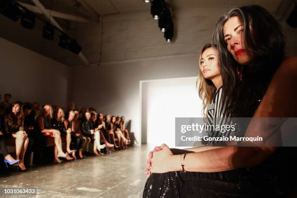 Stacey London and Jamie Chung front row during the Nicole Miller Spring 2019 Runway Show - Approvals on September 6, 2018 in New York City.