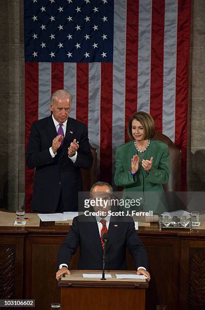 Mexican President Felipe Calderon addresses a joint session of the U.S. Congress May 20, 2010 in Washington, DC. Looking on are Vice President Joseph...