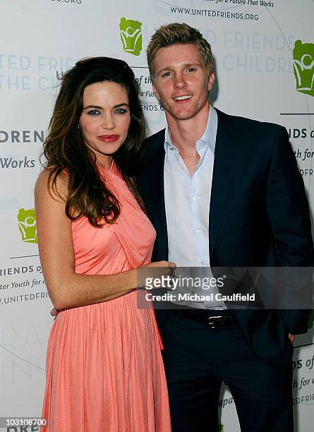 Actress Amelia Heinle and actor Thad Luckinbill arrive at the United Friends of the Children's Brass Ring Awards Dinner 2010 honoring Julie Chen &...