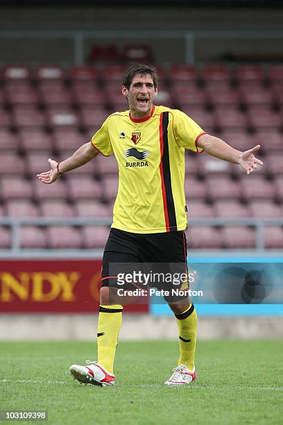 Danny Graham of Watford in action during the pre season match between Northampton Town and Watford at Sixfields Stadium on July 24, 2010 in...