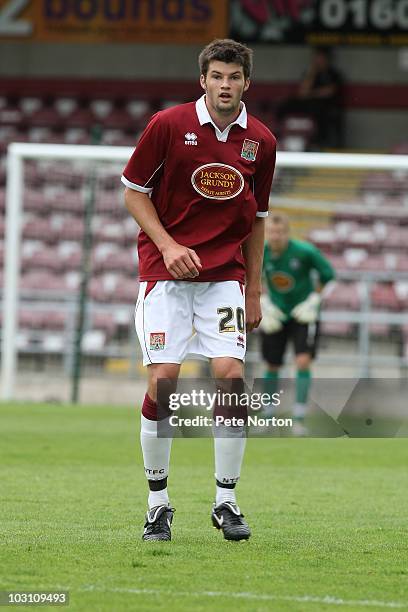 Seb Harris of Northampton Town in action during the pre season match between Northampton Town and Watford at Sixfields Stadium on July 24, 2010 in...