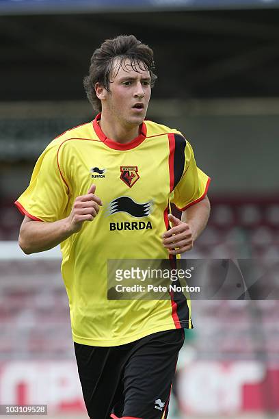 Will Buckley of Watford in action during the pre season match between Northampton Town and Watford at Sixfields Stadium on July 24, 2010 in...