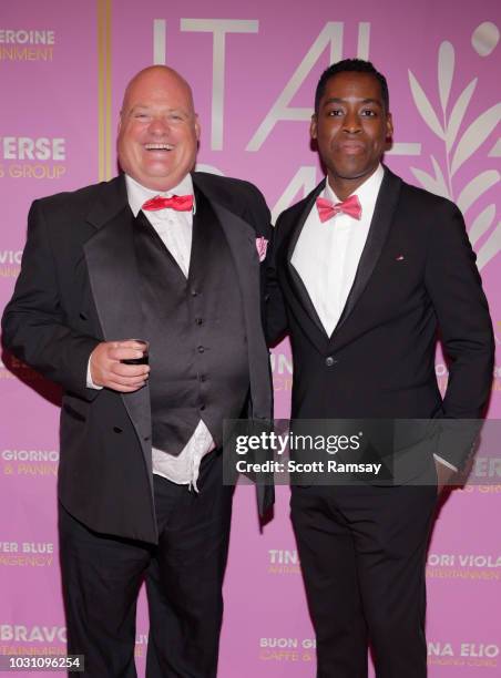 Paul Barry and Jaze Bordeaux attend The Italian Party during 2018 Toronto International Film Festival celebrating Excelsis movie at Aqualina at...