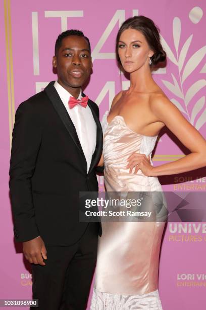Jaze Bordeaux and Avaah Blackwell attend The Italian Party during 2018 Toronto International Film Festival celebrating Excelsis movie at Aqualina at...