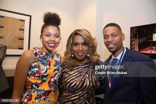 Victorie Franklin , Granddaughter, Jennifer Holliday and Kecalf Franklin , Son of Aretha Franklin attend 'Evolution of Gospel - A Tribute to Aretha...