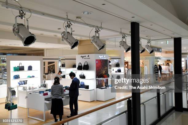 Floor is partially turned off in attempt to save energy at a department store on September 10, 2018 in Sapporo, Hokkaido, Japan. Commuters hit the...