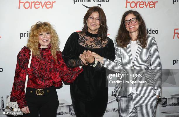 Actress Natasha Lyonne, director Catherine Keener and film director Jamie Babbit attend the "Forever" New York premiere at The Whitby Theater on...