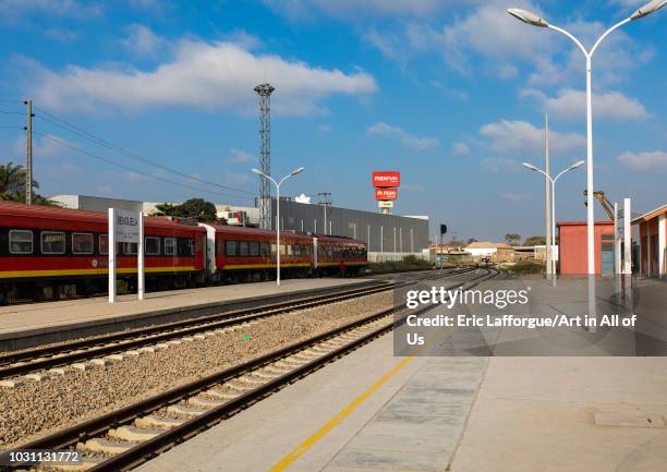 Train in a railway station, Benguela Province, Benguela, Angola on July 9, 2018 in Benguela, Angola.