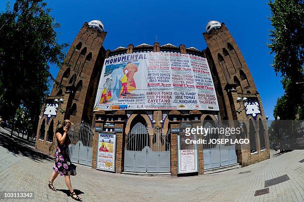 General view of the Plaza Monumental bullring of Barcelona taken on July 27, 2010. Bullfighting in Spain could suffer its biggest setback to date on...