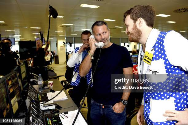 Ryan Giggs makes a trade at the BGC Charity Day at One Churchill Place on September 11, 2018 in London, England.