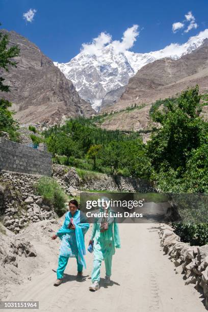 hunza valley women - karimabad hunza stock pictures, royalty-free photos & images