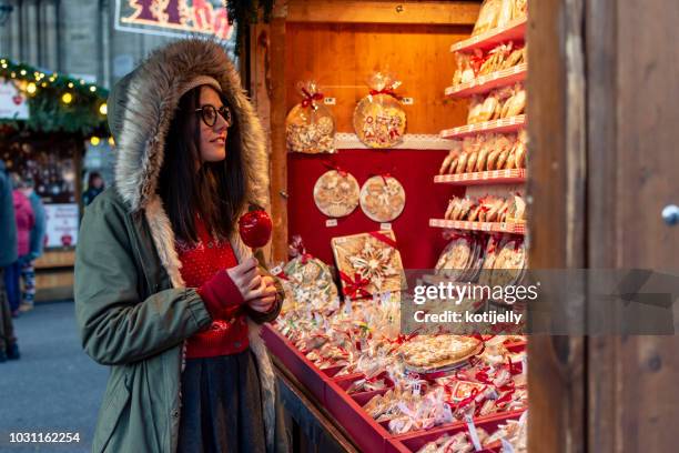 pretty young woman in a christmas mood - cologne winter stock pictures, royalty-free photos & images