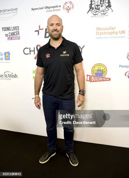 England Cricketer Matt Prior representing Chance To Shine organisation attends BGC Charity Day at One Churchill Place on September 11, 2018 in...