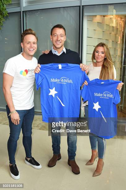 Olly Murs representing Brainwave with John Terry and Toni Terry representing Make-a-Wish attend BGC Charity Day at One Churchill Place on September...
