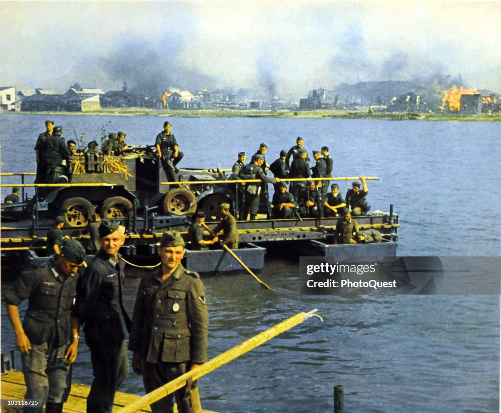 German Troops Crossing The Water