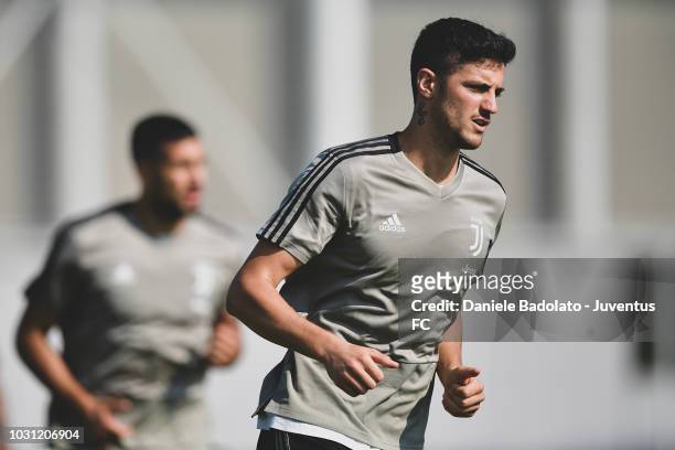 Juventus player Simone Emmanuello during a training session at JTC on September 11, 2018 in Turin, Italy.