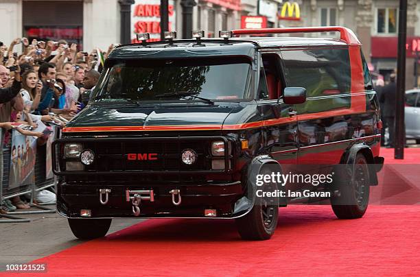 General view of the A-Team van during the UK Film Premiere of 'The A-Team' at Empire Leicester Square on July 27, 2010 in London, England.