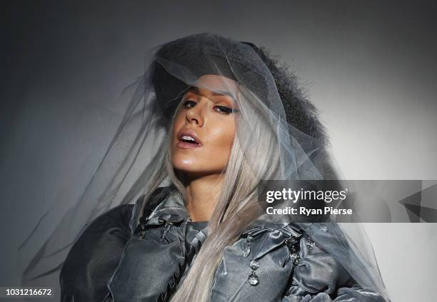 Imogen Anthony poses for portraits after the Stolen Girlfriends Club during New Zealand Fashion Week on August 29, 2018 in Auckland, New Zealand.