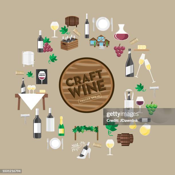 craft wine tasting background design template - champagne tasting stock illustrations