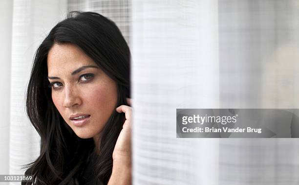 Actor Olivia Munn is photographed for Los Angeles Times on July 23, 2010 at the Hilton Bayfront Hotel in San Diego, California. PUBLISHED IMAGE....