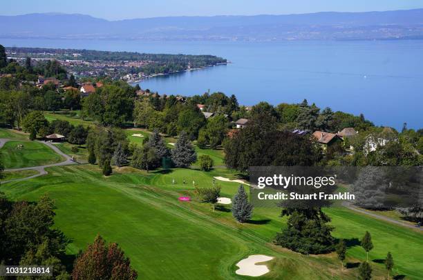 General view of the 15th and sixth holes during practice prior to the start of The Evian Championship 2018 at Evian Resort Golf Club on September 11,...