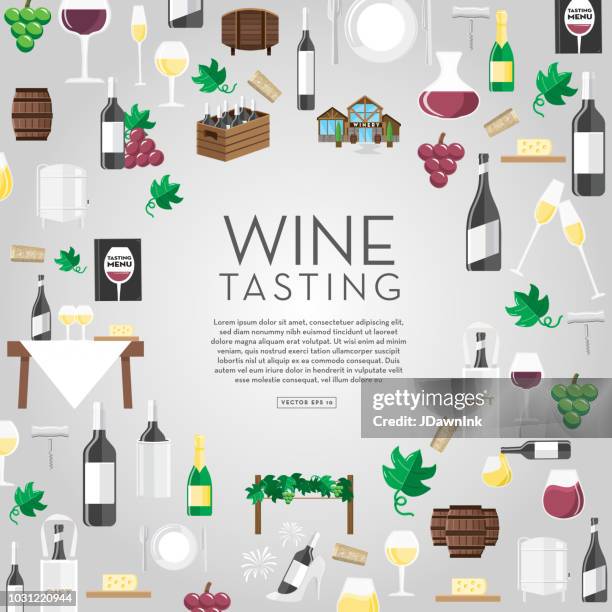craft wine tasting background design template - bottle gift bag stock illustrations