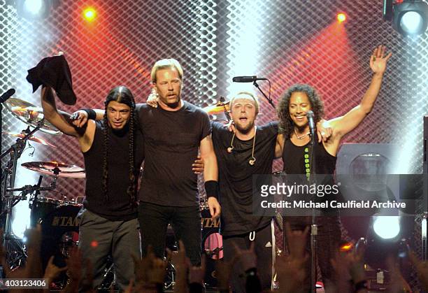 Robert Trujillo, James Hetfield, Lars Ulrich and Kirk Hammett of Metallica