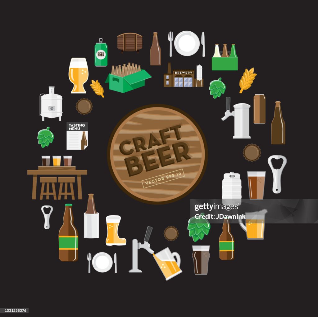 Plantilla de diseño de fondo arte cervecería icono con texto de colocación