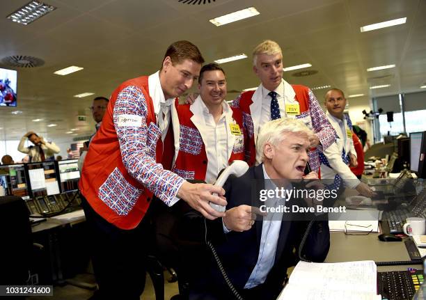 Phillip Schofield representing Orchid charity trades during BGC Charity Day at One Churchill Place on September 11, 2018 in London, England.