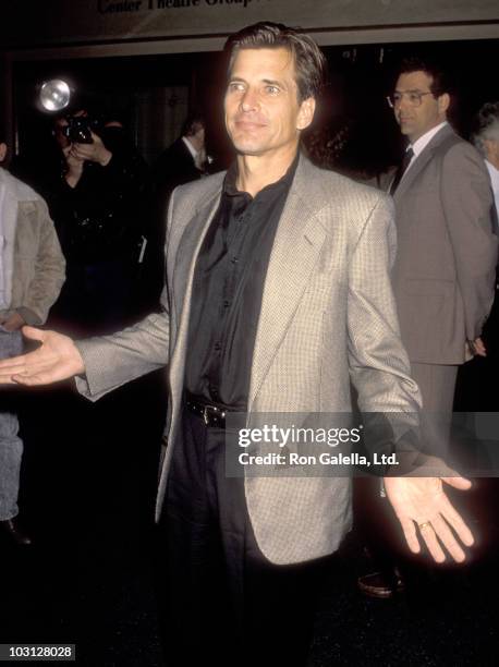 Actor Dirk Benedict attends "The Cocktail Party" Opening Night Performance on April 19, 1990 at James A. Doolittle Theatre in Hollywood, California.