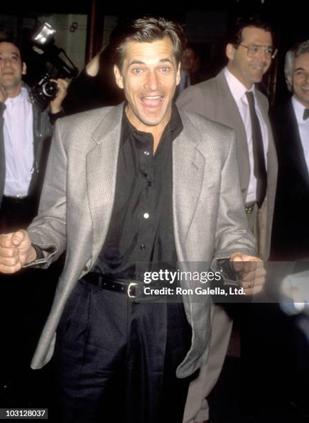 Actor Dirk Benedict attends "The Cocktail Party" Opening Night Performance on April 19, 1990 at James A. Doolittle Theatre in Hollywood, California.