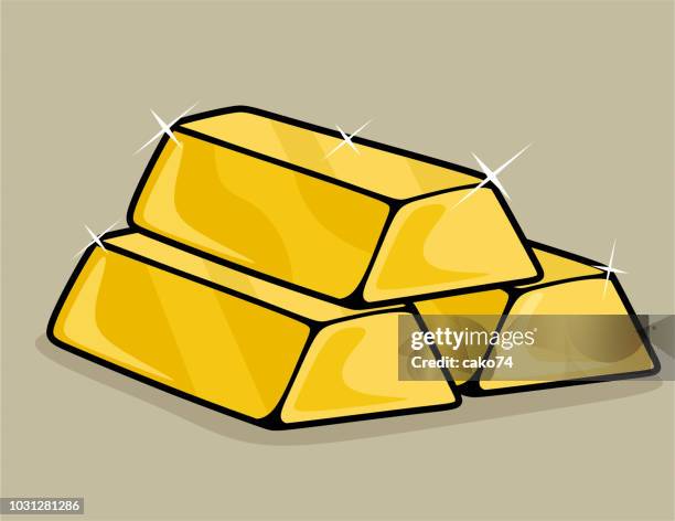 three gold bar - yellow brick stock illustrations