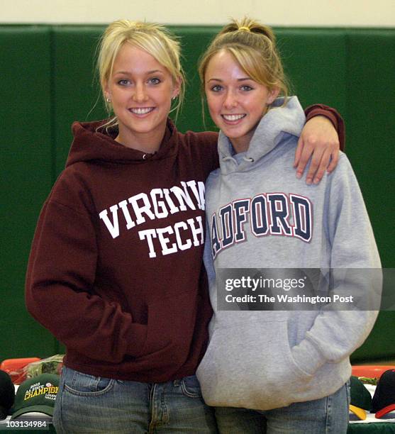 Loudoun Valley softball playing twins, Jessica and Jennifer Everhart sign their letters-of-intent to play college softball next season for Division I...