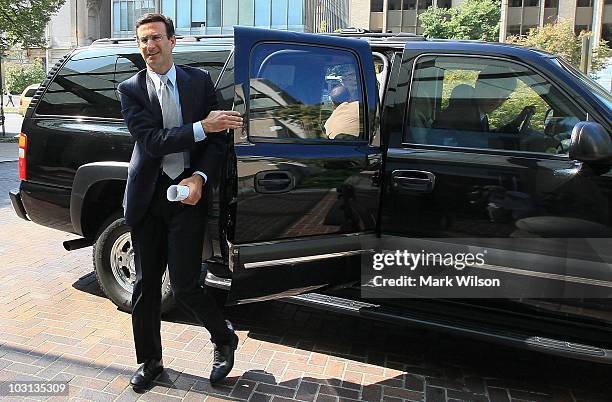 Peter Orszag, Director of the Office of Management and Budget, arrives at the Brookings Institution July 28, 2010 in Washington, DC. Orszag who is...