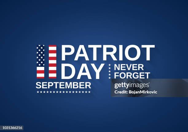 ilustraciones, imágenes clip art, dibujos animados e iconos de stock de bandera de día usa patriot, 9/11. nunca olvidar. ilustración de vector. - terrorism