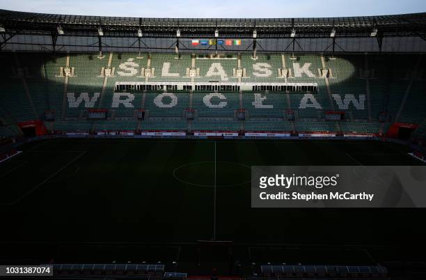 Wroclaw , Poland - 11 September 2018; A general view of the Municipal Stadium in Wrocaw prior to the International Friendly match between Poland and...