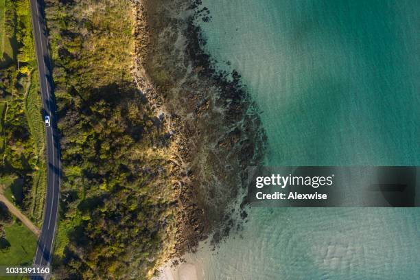 carretera de la costa aérea mt martha - aerial melbourne fotografías e imágenes de stock