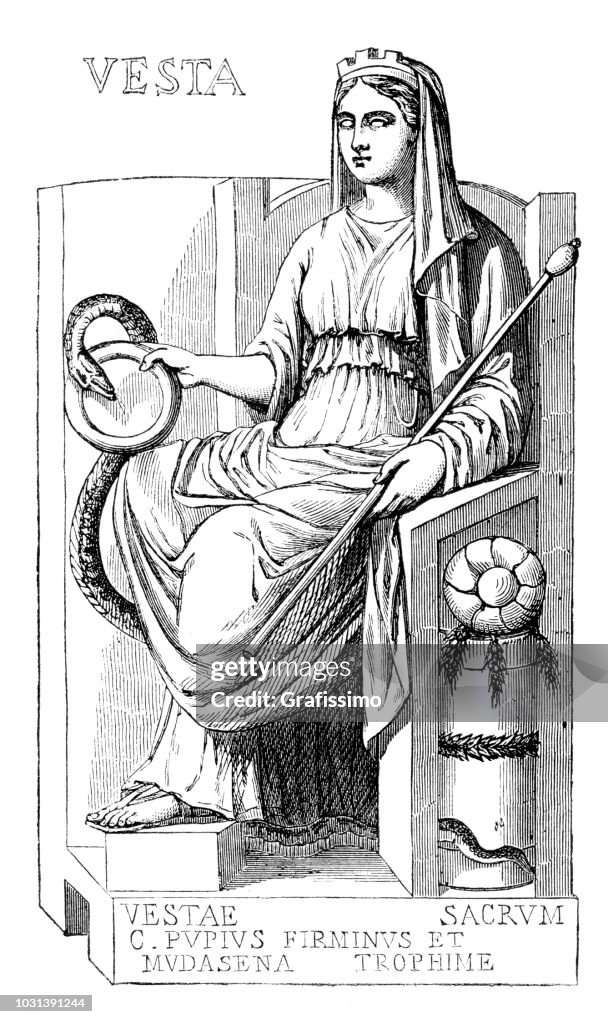 Diosa de la panadería ilustración del dios romano de Vesta