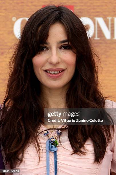 Actress Sabrina Impacciatore attends a photocall during Giffoni Experience 2010 on July 28, 2010 in Giffoni Valle Piana, Italy.