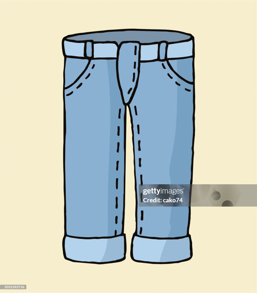 Blue Jeans Cartoon Illustration High-Res Vector Graphic - Getty Images