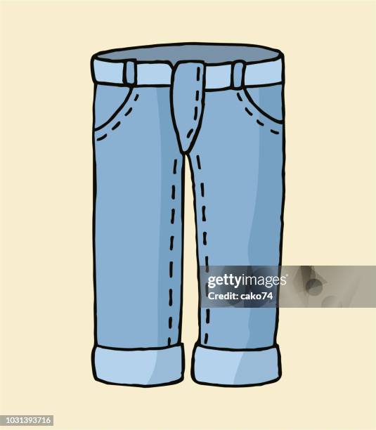 blue jeans cartoon illustration - jeans stock illustrations