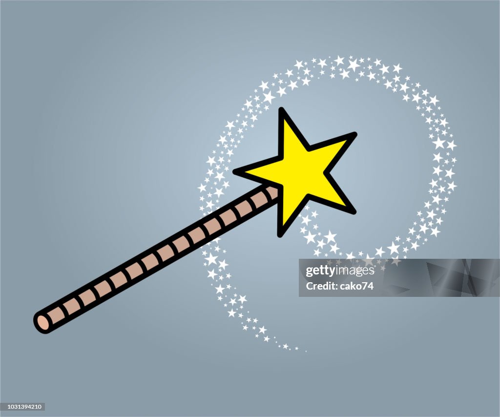 Magic wand with a stars