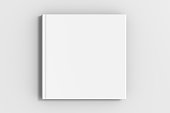 square blank book cover mockup