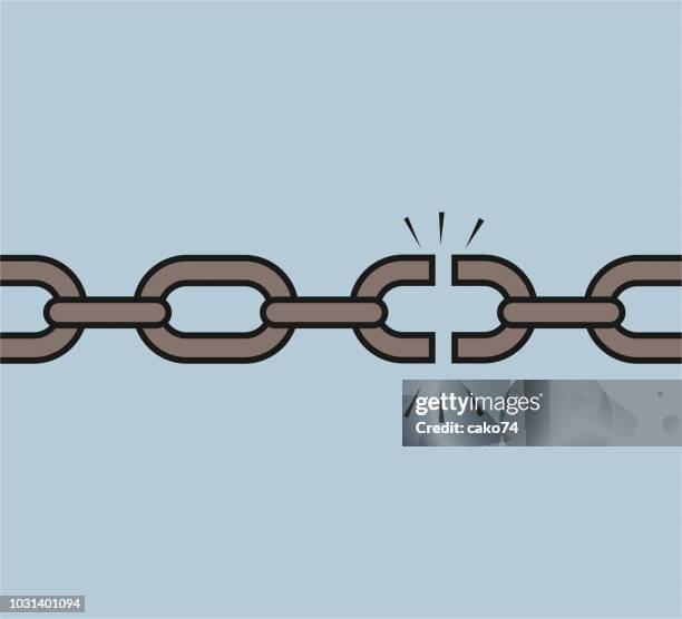 broken chain - chain stock illustrations