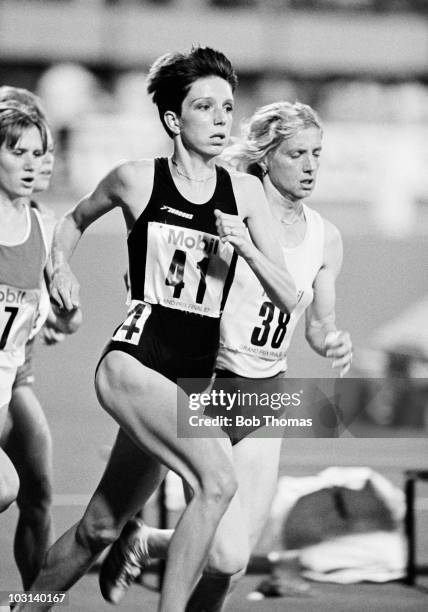 Wendy Sly of Great Britain running in the IAAF Mobil Grand Prix Final Atheltics meeting held in Brussels on 11th September 1987. .