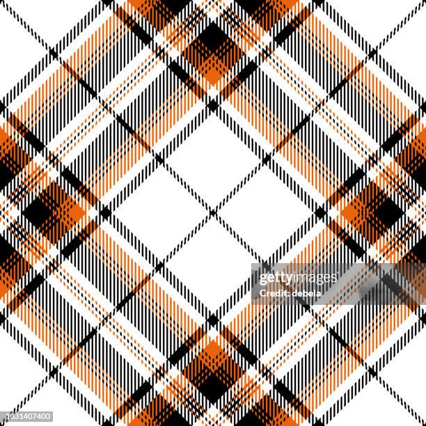 halloween tartan plaid decorative seamless pattern - quilted stock illustrations