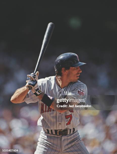 Greg Gagne, Shortstop for the Minnesota Twins at bat during the Major League Baseball American League West game against the California Angels on 1...