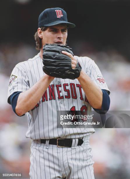 Scott Erickson, Pitcher for the Minnesota Twins during the Major League Baseball American League West game against the Oakland Athletics on 11 April...